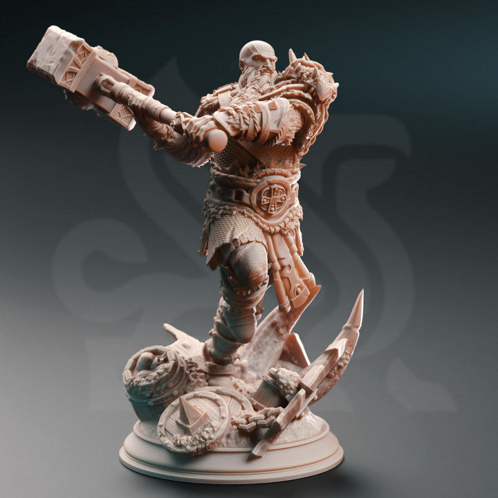 Greathammer Nordic Warrior NPC 32mm Scale - Human Berserker Barbarian by DM Stash