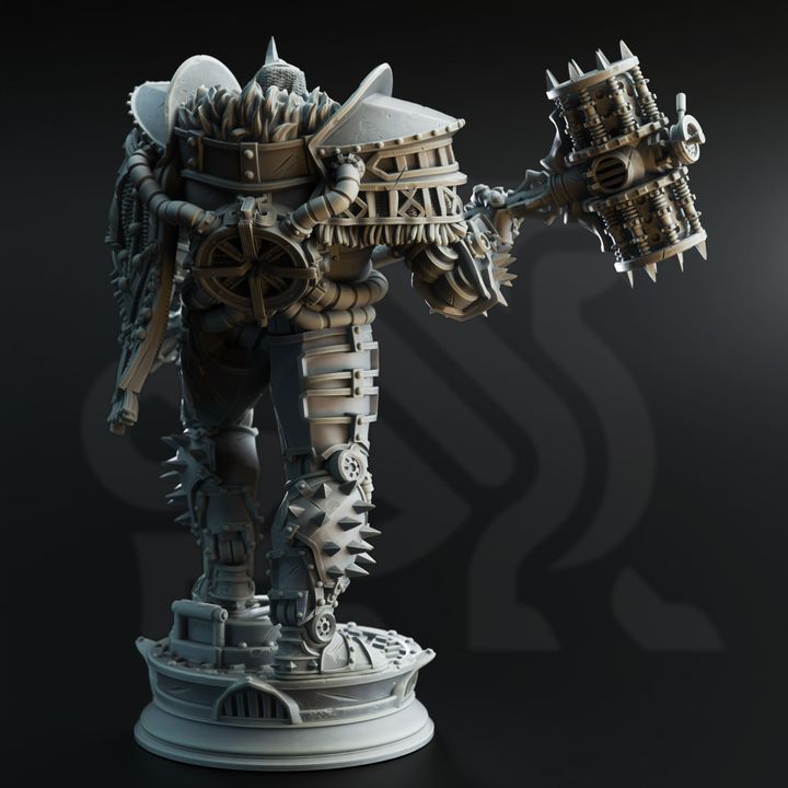 Golem Machine Giant Warhammer Guardian 32mm Scale - Warforged Colossus by DM Stash
