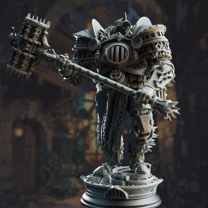 Golem Machine Giant Warhammer Guardian 32mm Scale - Warforged Colossus by DM Stash