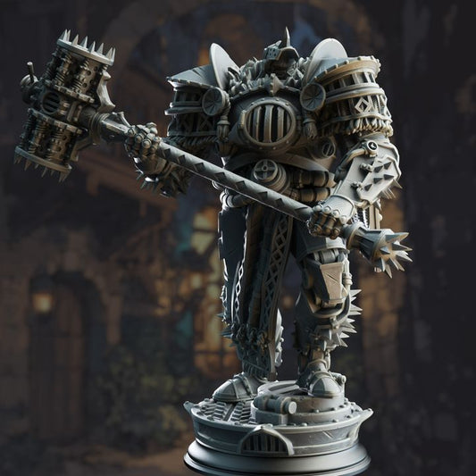 Golem Machine Giant Warhammer Guardian 32mm Scale - Warforged Colossus by DM Stash