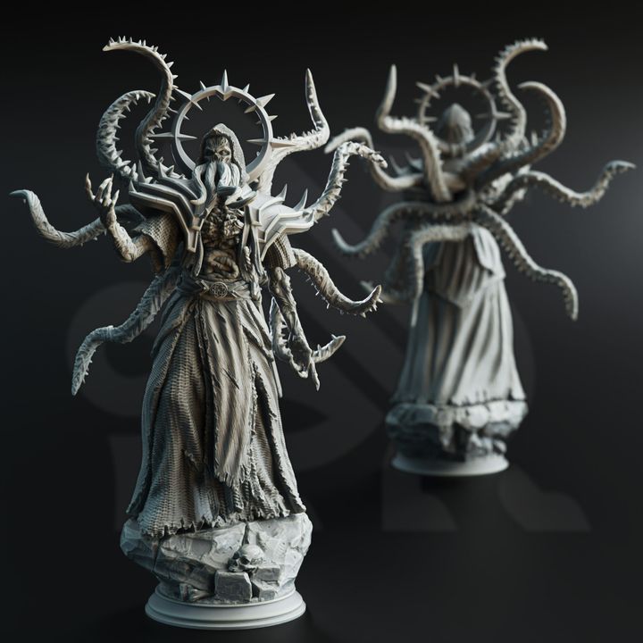 Psionic Cultist Monster Large Villain Abomination 32mm Scale - Elder Lich Flayer by DM Stash