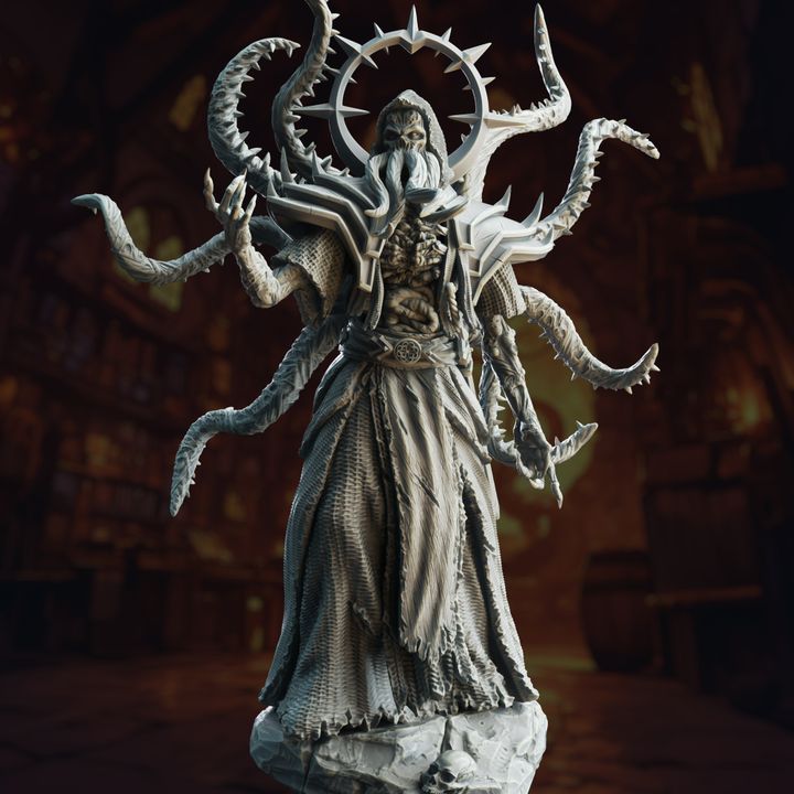 Psionic Cultist Monster Large Villain Abomination 32mm Scale - Elder Lich Flayer by DM Stash