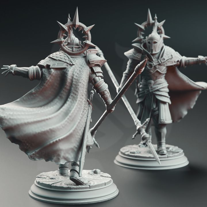 Royal Guard Spearmen Knight NPC Miniature 32mm Scale - Duke's Bodyguard by DM Stash