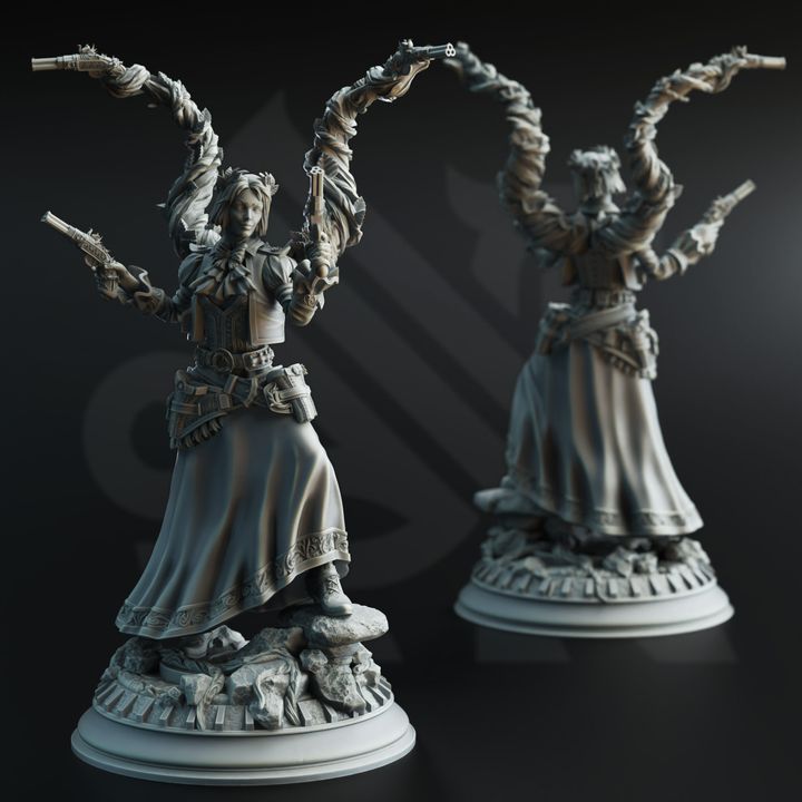 Steampunk Psionic Female Gunslinger 32mm Scale - Tasmin Greaves by DM Stash
