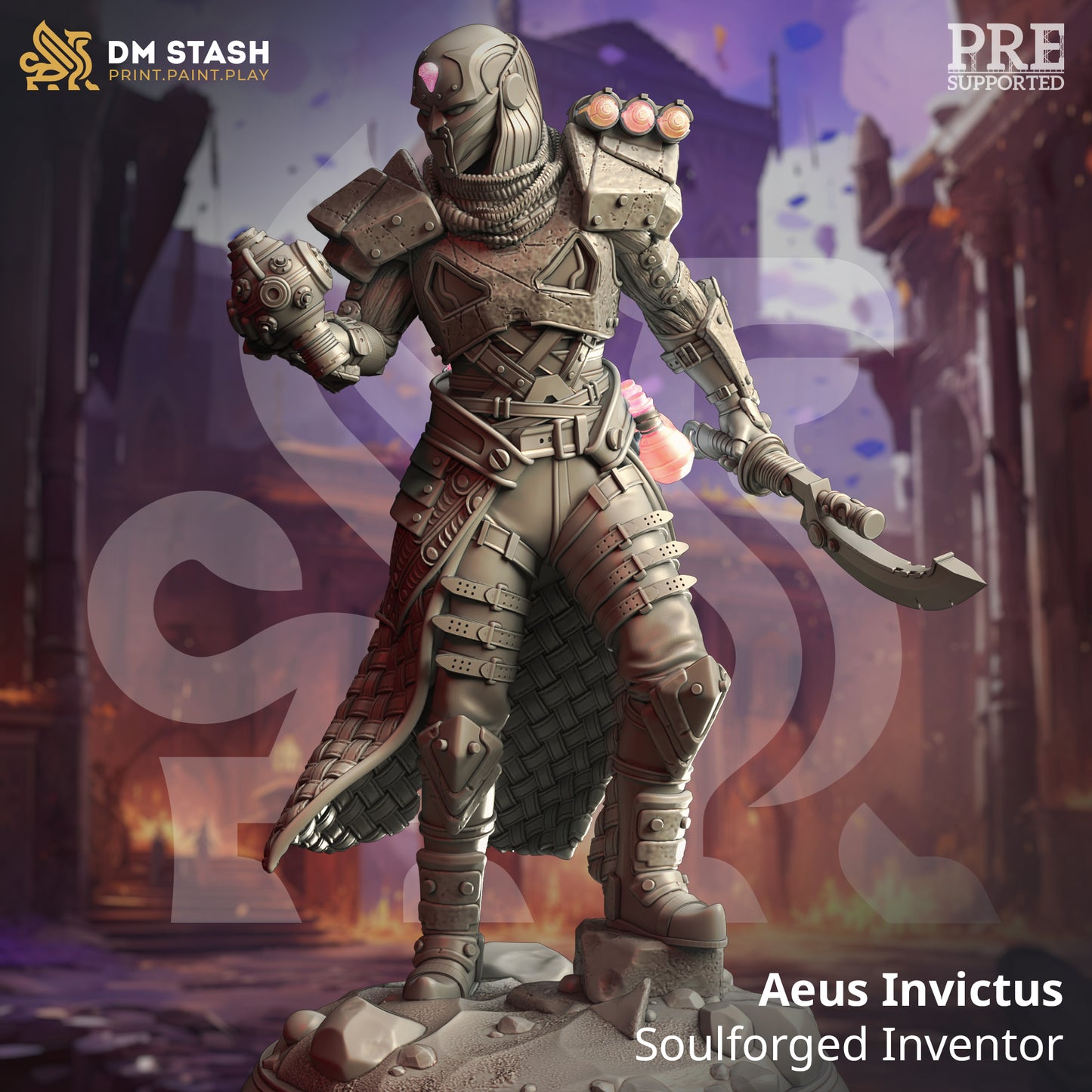 Spellcaster Construct Bomber Spellcaster Inventor 32mm Scale - Warforged Artificer by DM Stash