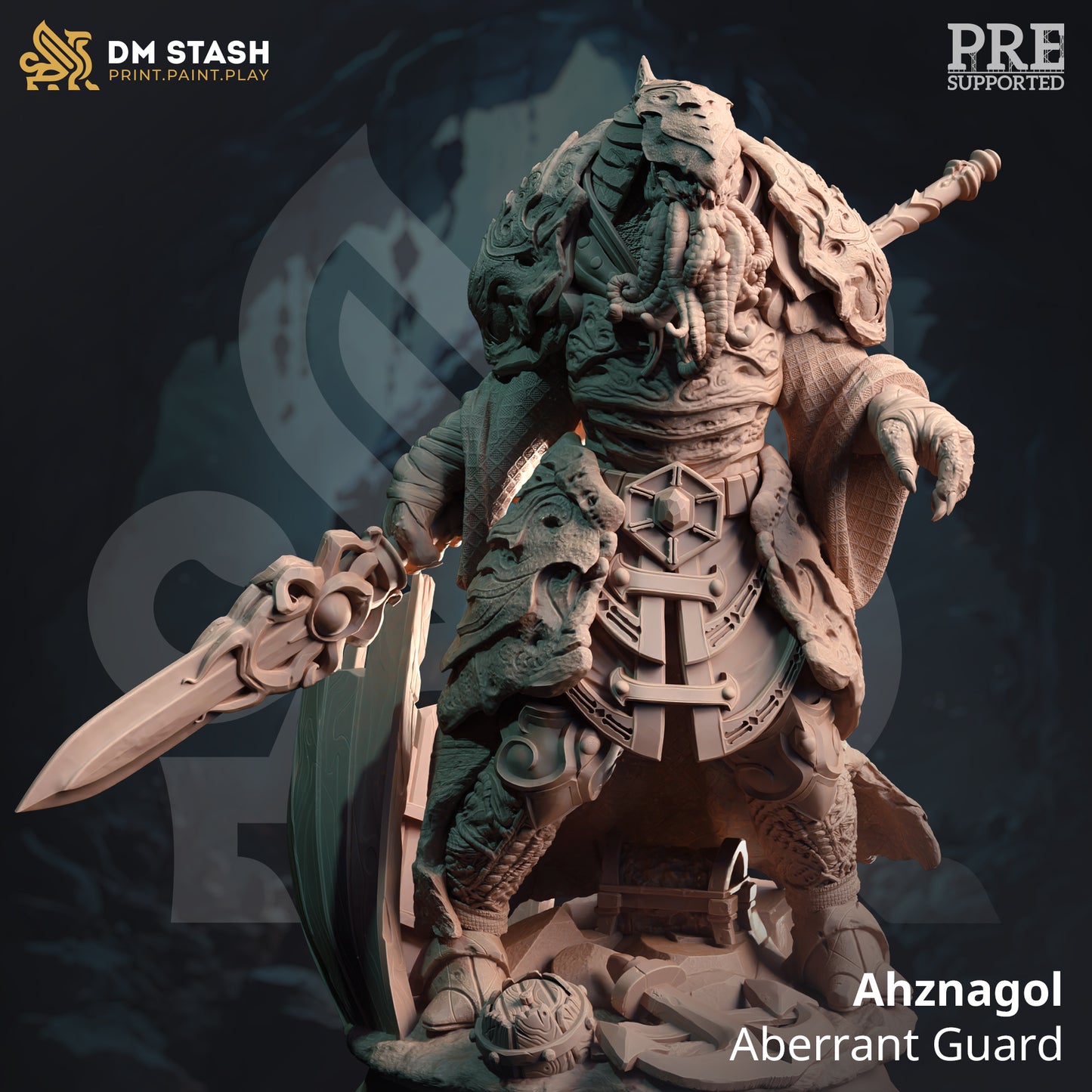 Sea Monster Pirate Villain Lovecraftian Minion Miniature 32mm Scale - Sea Abberration Guard by DM Stash