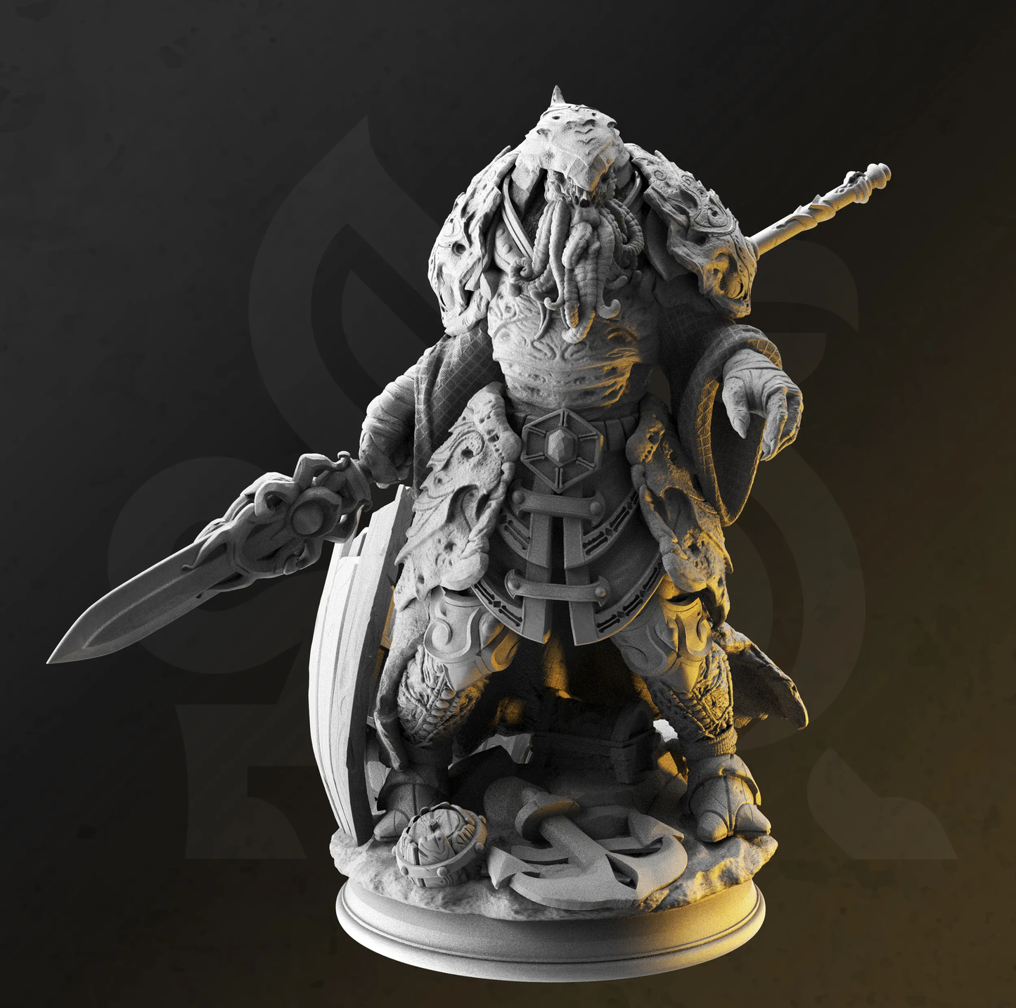 Sea Monster Pirate Villain Lovecraftian Minion Miniature 32mm Scale - Sea Abberration Guard by DM Stash