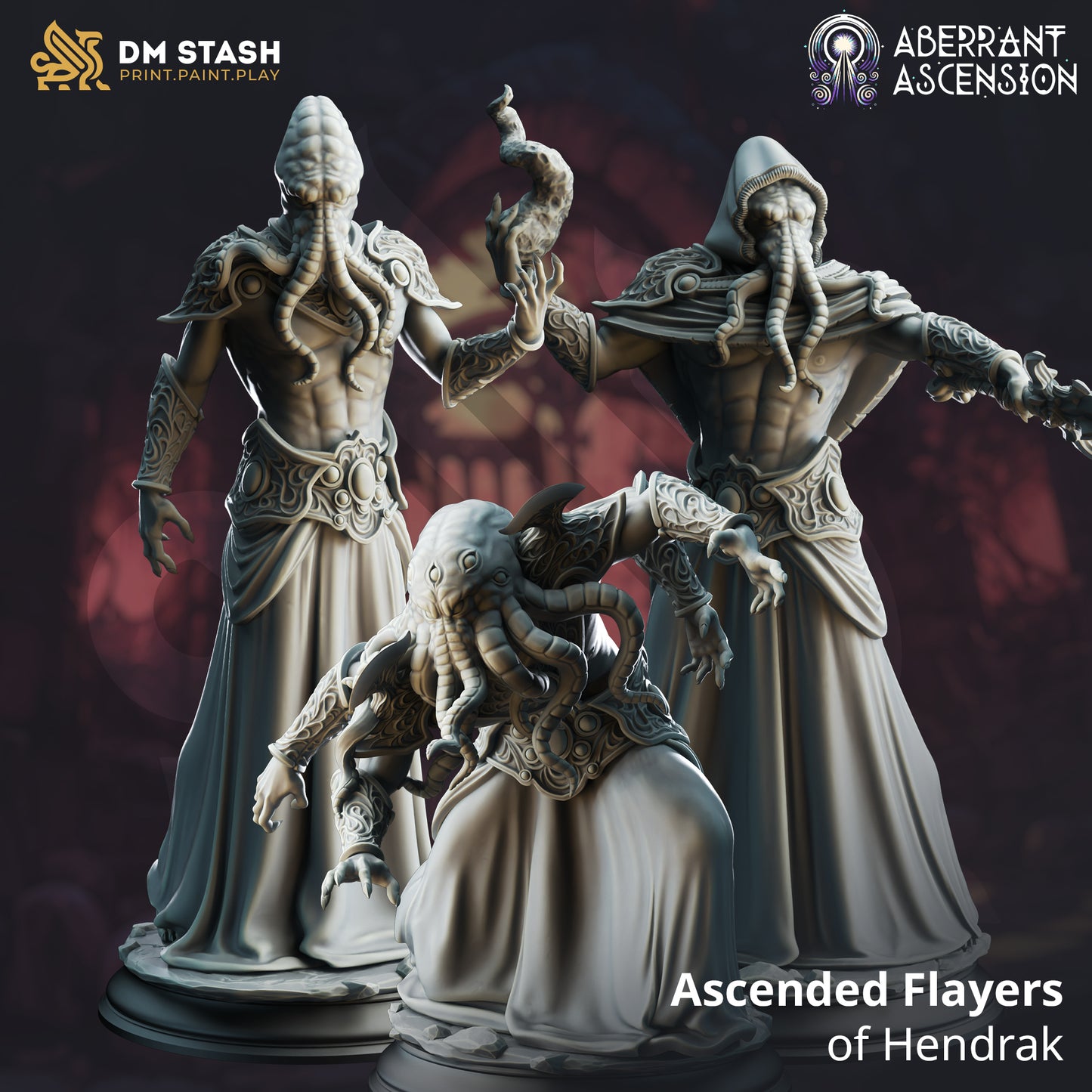 Lovecraftian Cultist Minion Abomination Trio 32mm Scale - Ascended Flayers by DM Stash