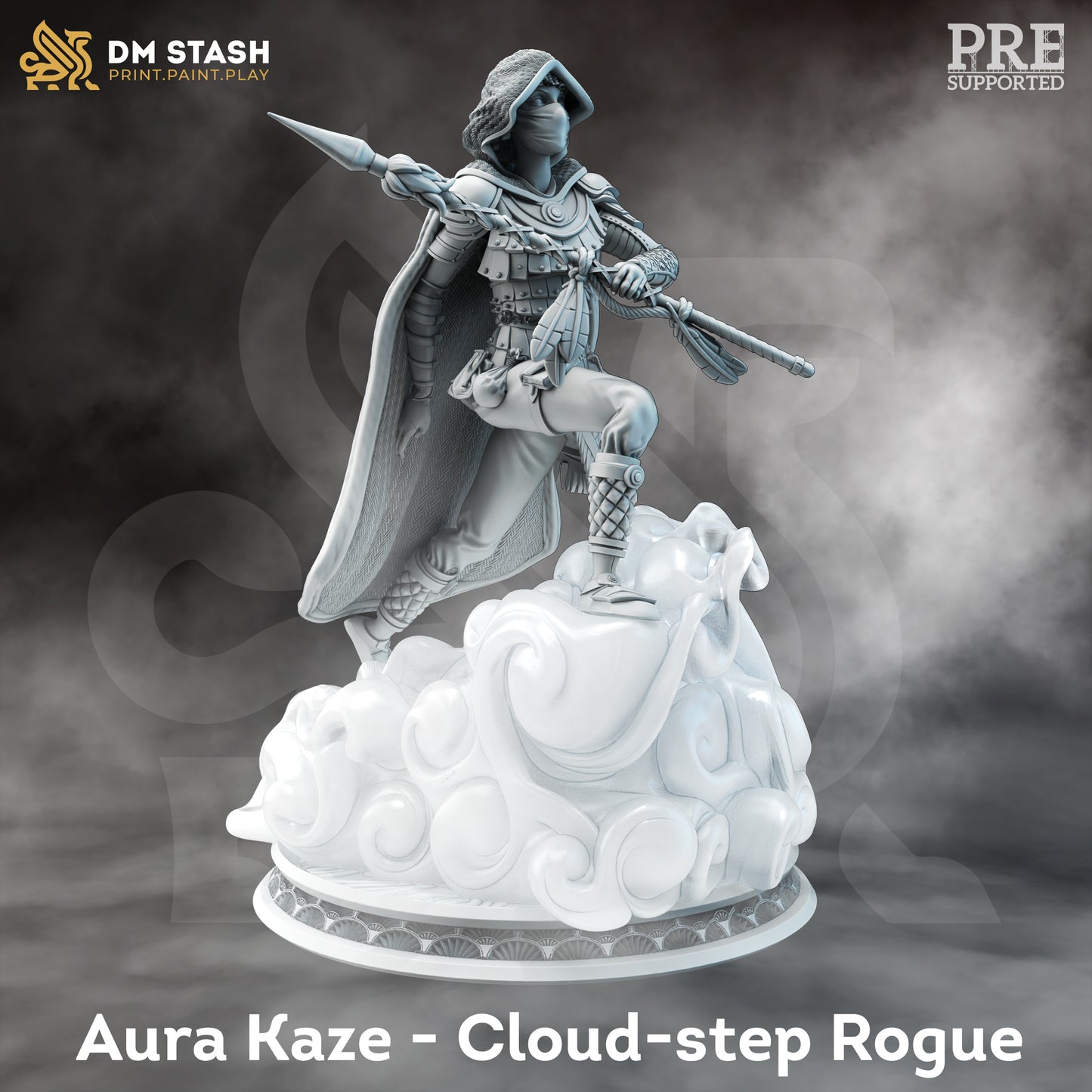 Mongolian Female Warrior Spellcaster Assassin 32mm Scale - Air Genasi Rogue Monk by DM Stash