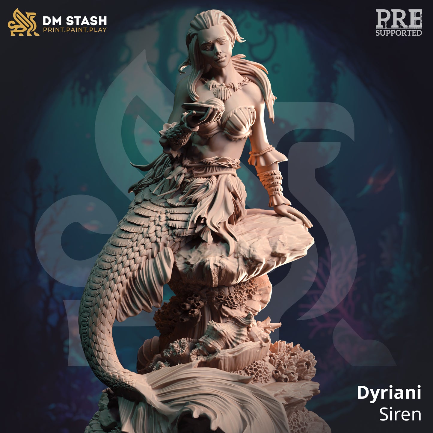 Mermaid Siren Monster Two Forms Pirate Enemy 32mm Scale - Deep Sea Sirens by DM Stash