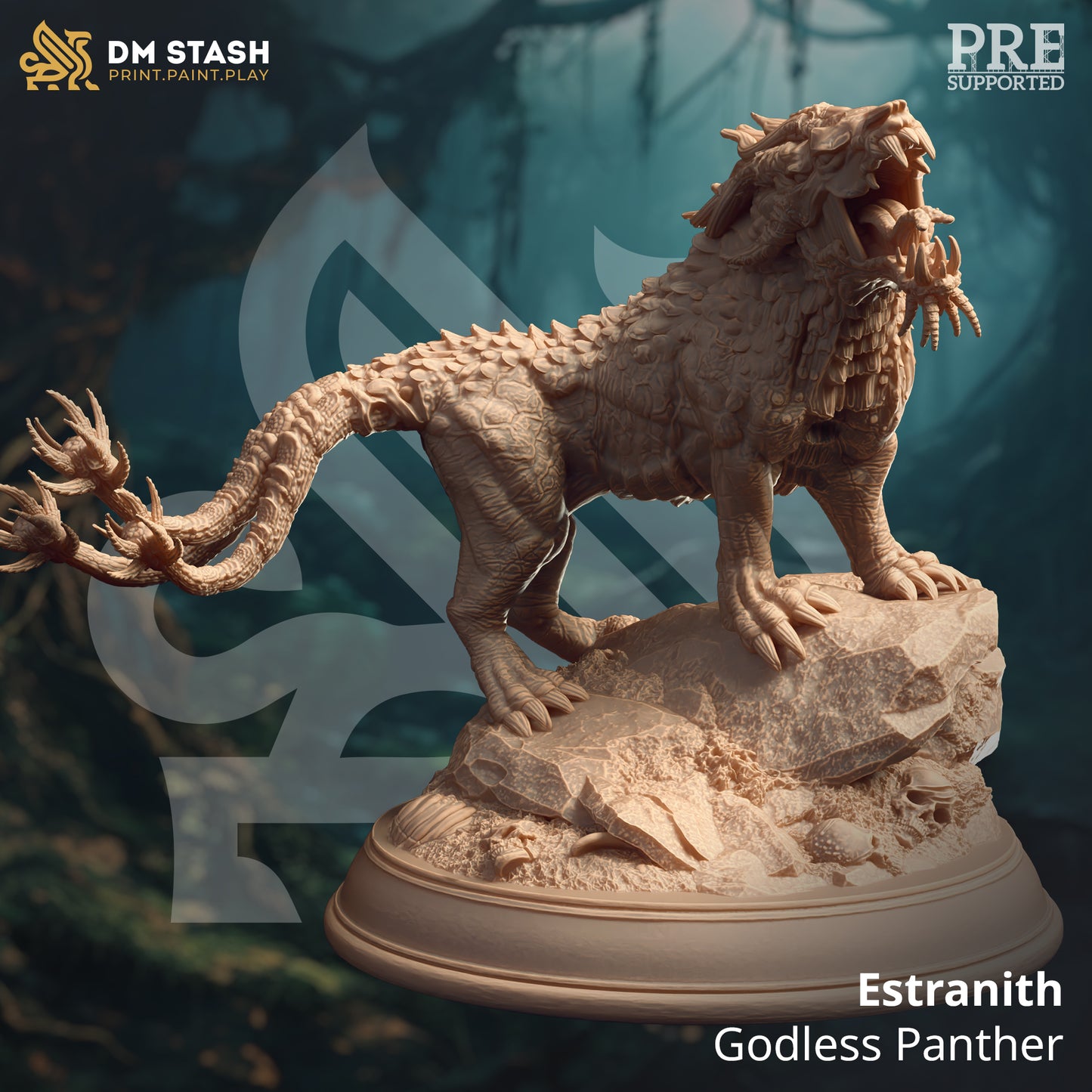 Exotic Beast Predator Monster Minion Miniature 32mm Scale - Godless Panther by DM Stash