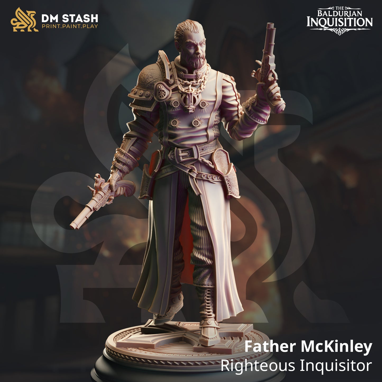 Vampire Hunter Ranger Human 32mm Scale - Righteous Priest Gunslinger by DM Stash