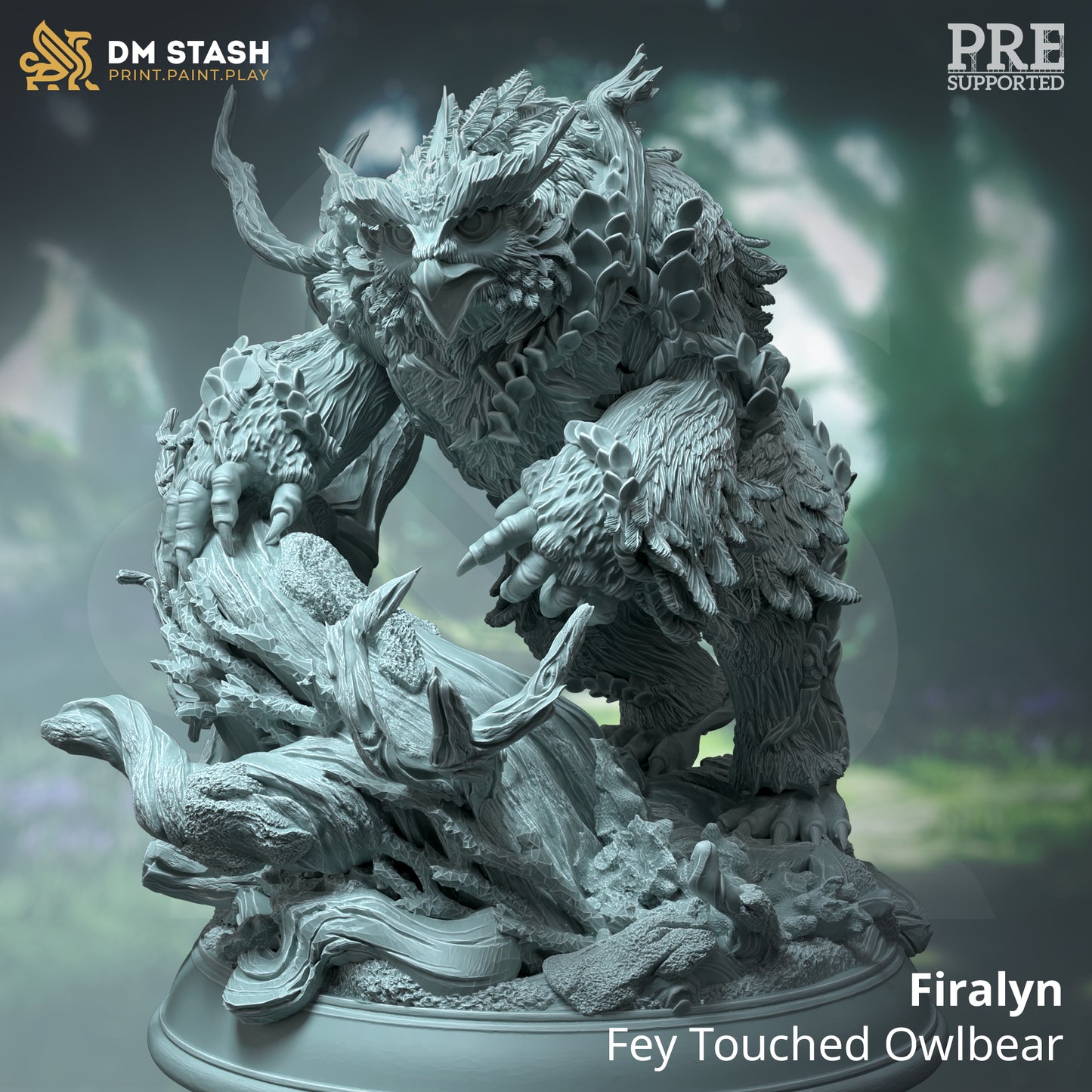 Owlbear Mythical Monster Druid 32mm Scale - Fey Touched Owlbear by DM Stash