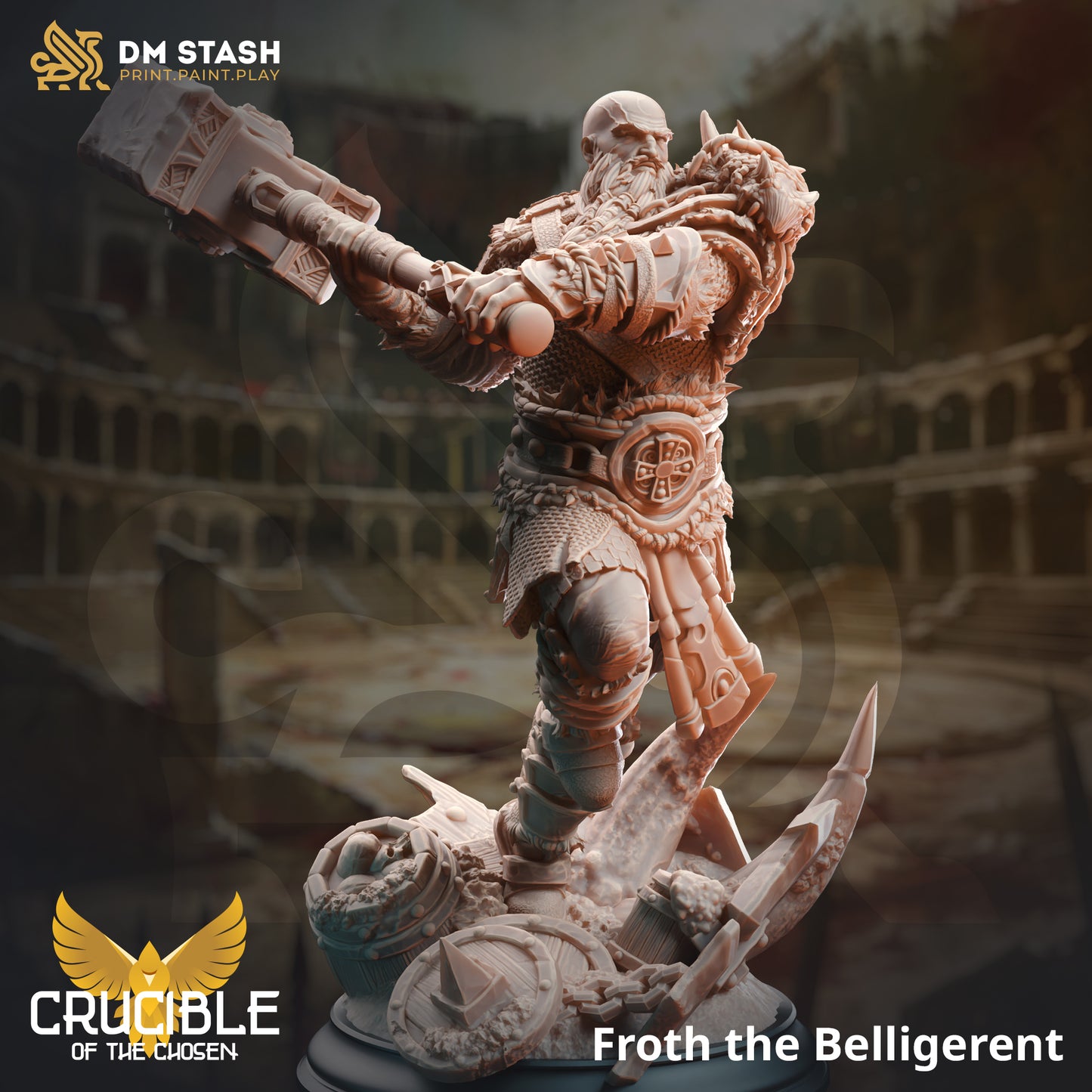 Greathammer Nordic Warrior NPC 32mm Scale - Human Berserker Barbarian by DM Stash