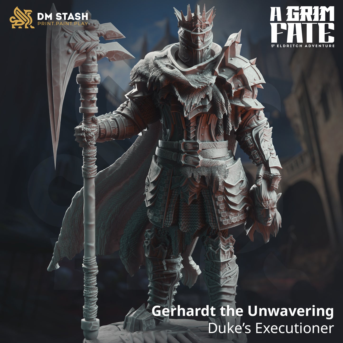 Axe Executioner Villain  Knight NPC Miniature 32mm Scale - Duke's Executioner by DM Stash