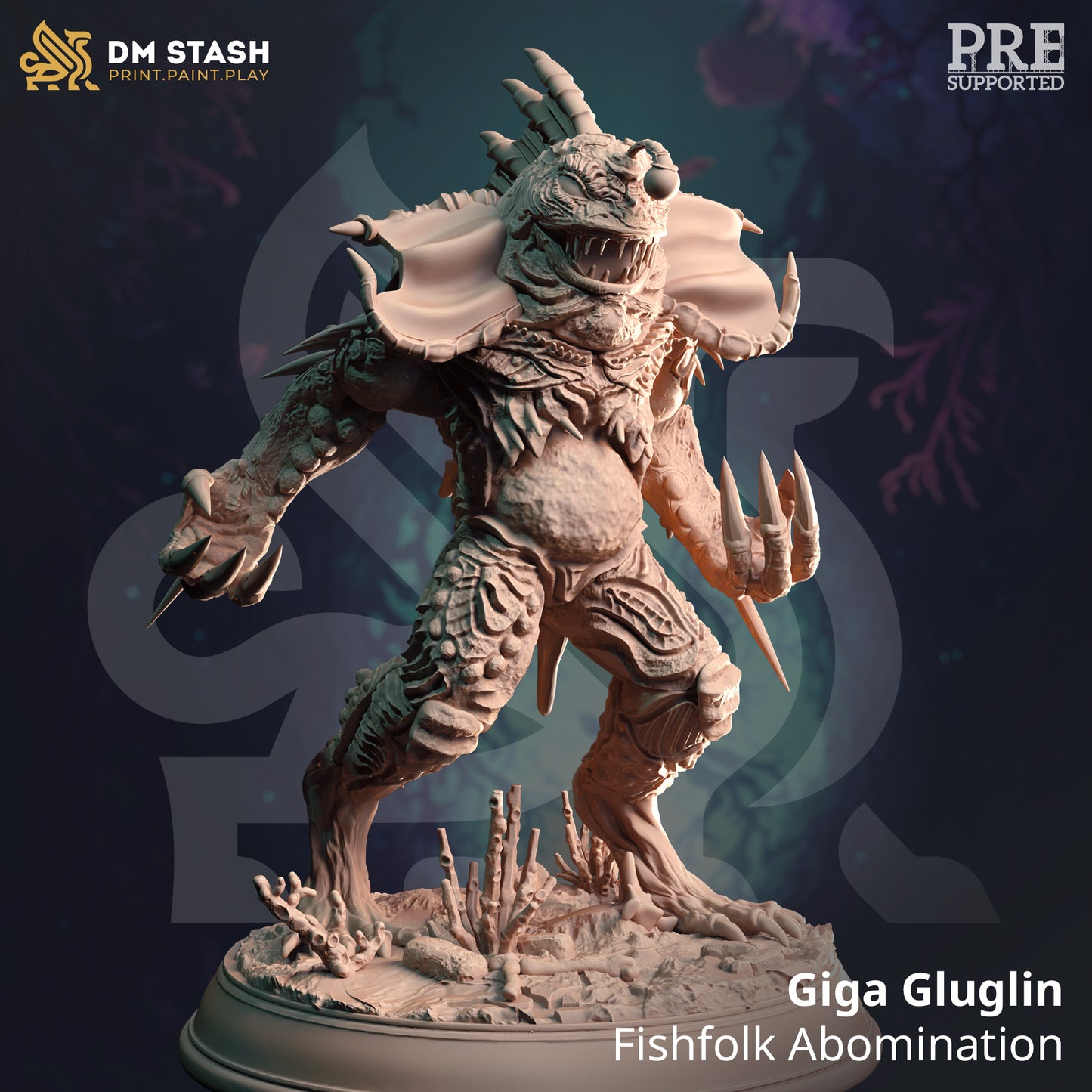 Sea Monster Minion Fishfolk Aberration 32mm Scale - Alpha Angler Fish Abomination by DM Stash