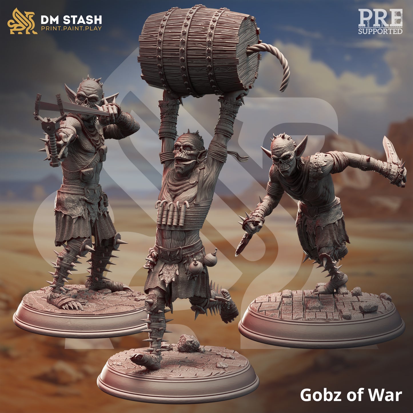 Goblin Bandit Trio Bomber Assassin Slinger Minions 32mm Scale - Goblin War Squad by DM Stash