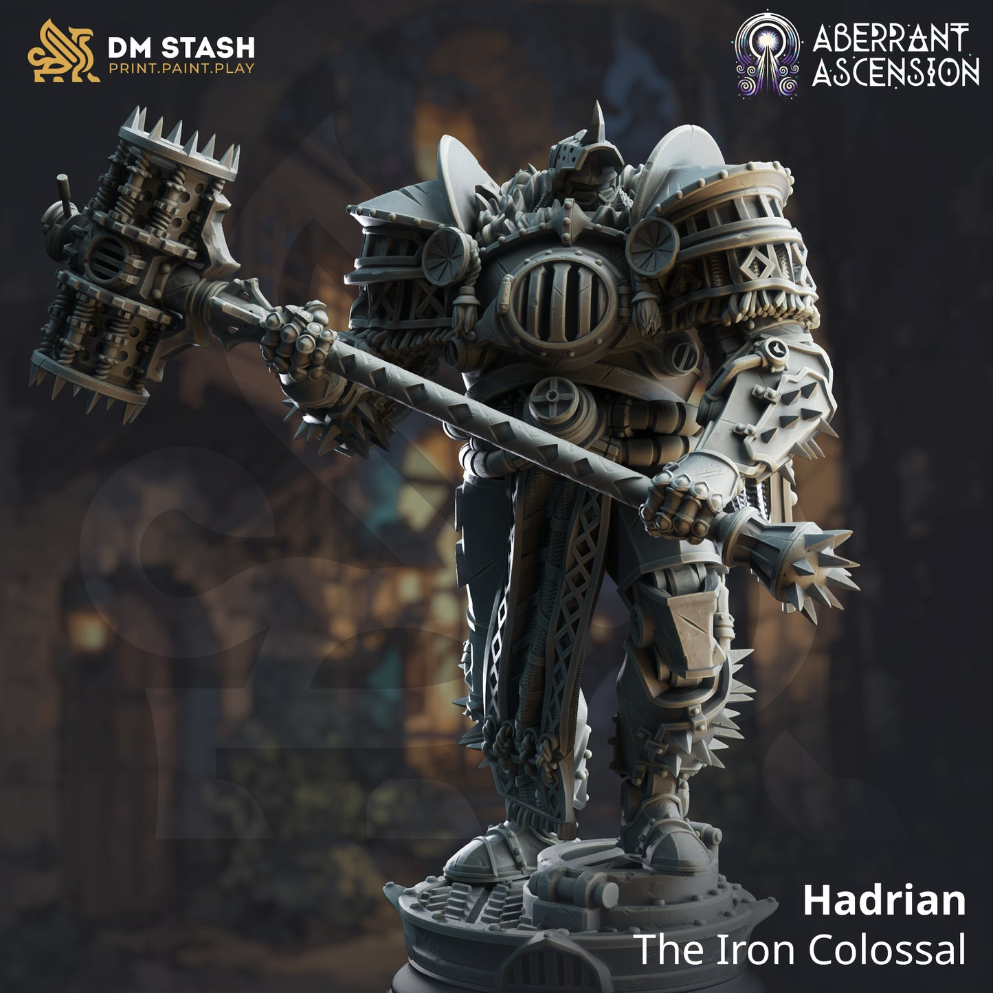 Golem Machine Giant Warhammer Guardian 32mm Scale - Warforged Colossus by DM Stash