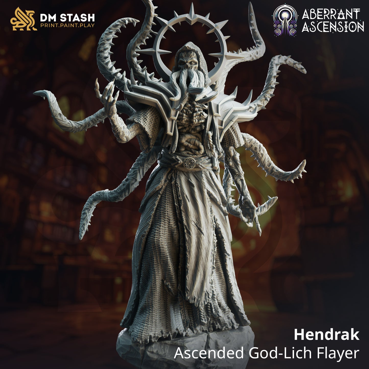 Psionic Cultist Monster Large Villain Abomination 32mm Scale - Elder Lich Flayer by DM Stash