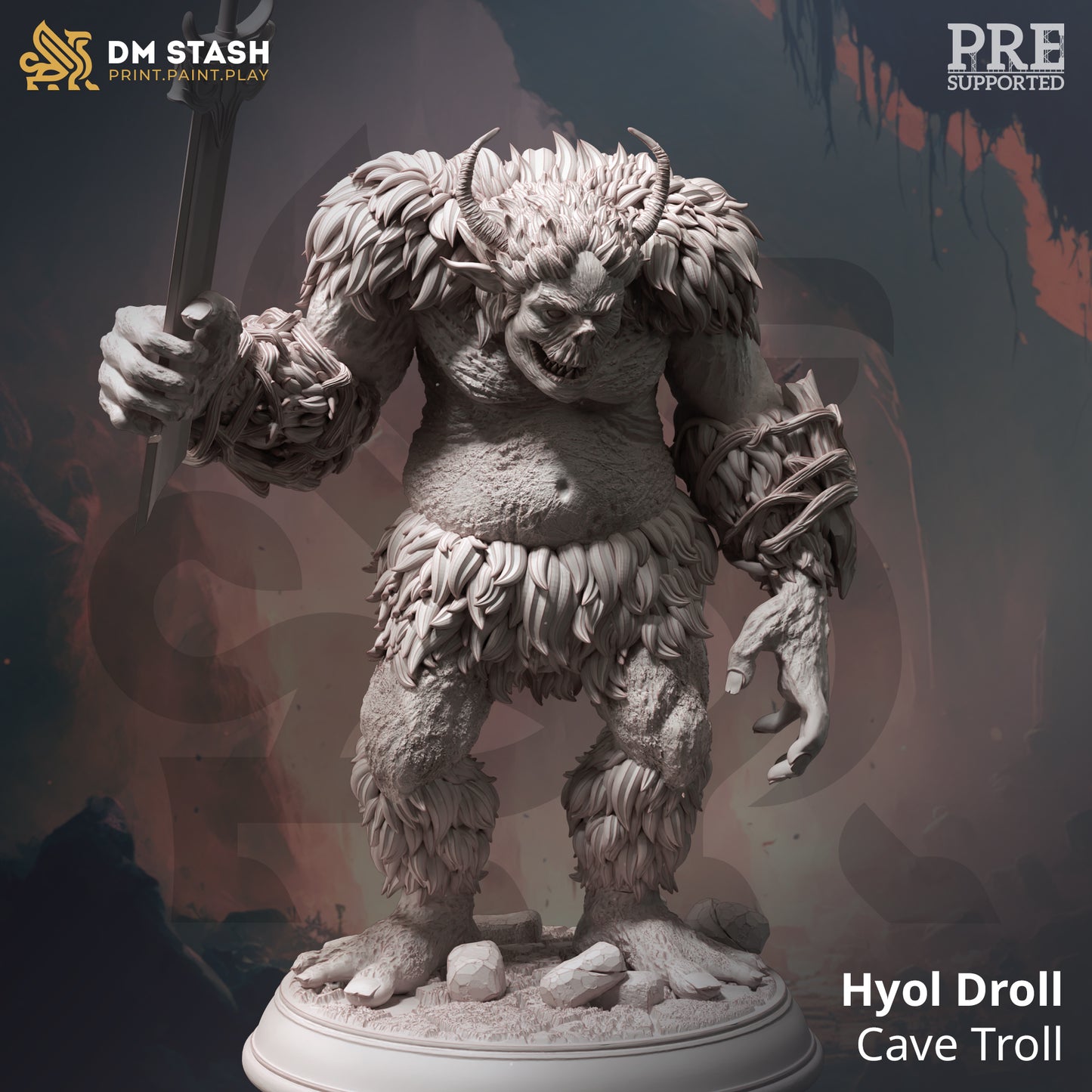 Yeti Troll Monster Abomination Miniature 32mm Scale - Cave Troll by DM Stash