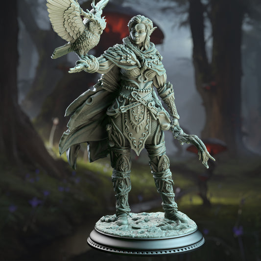 Owl Familiar Female Archer Beastmaster - Elf Feywalker Ranger by DM Stash