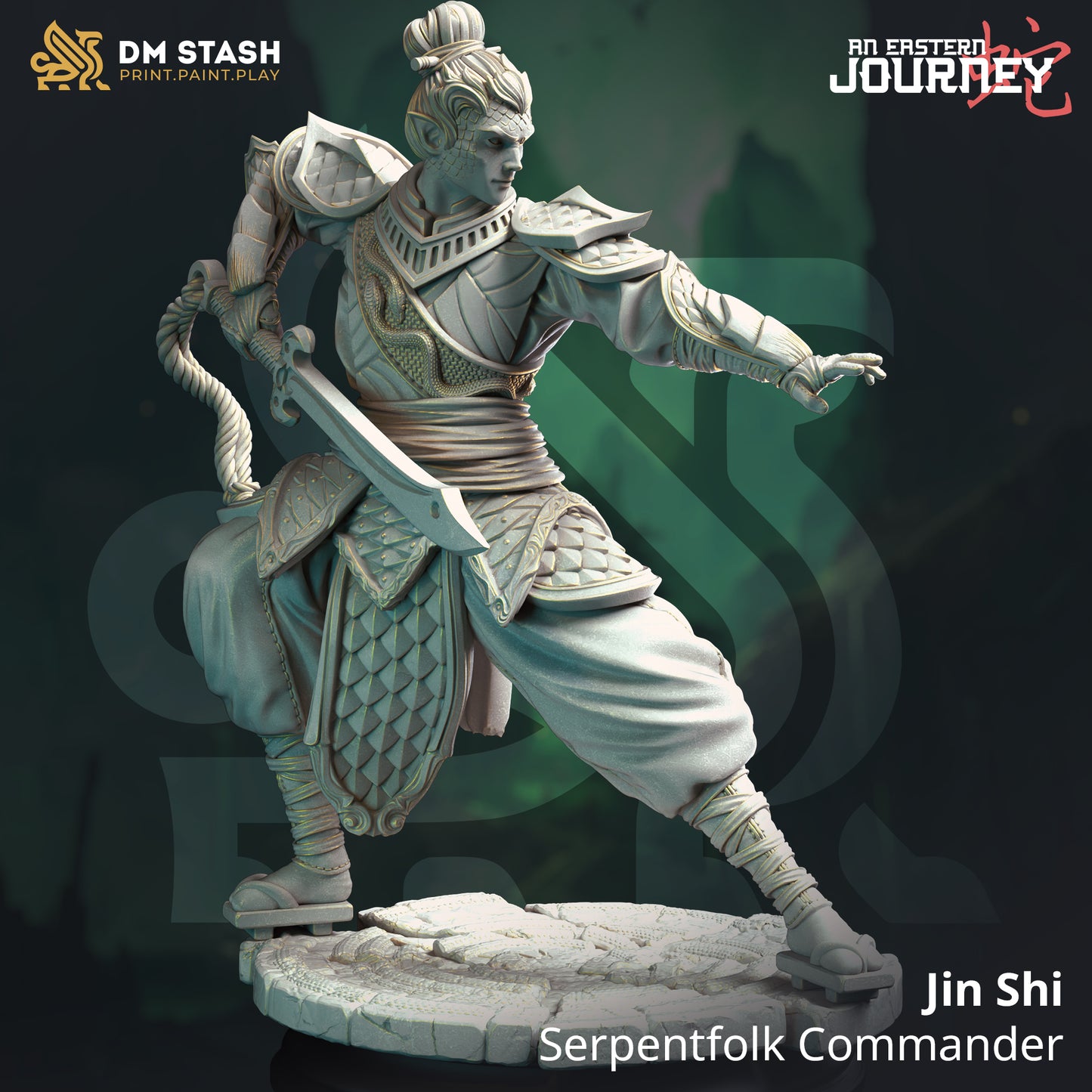 Serpentfolk Samurai Rogue Warrior 32mm Scale - Eastern Pureblood by DM Stash