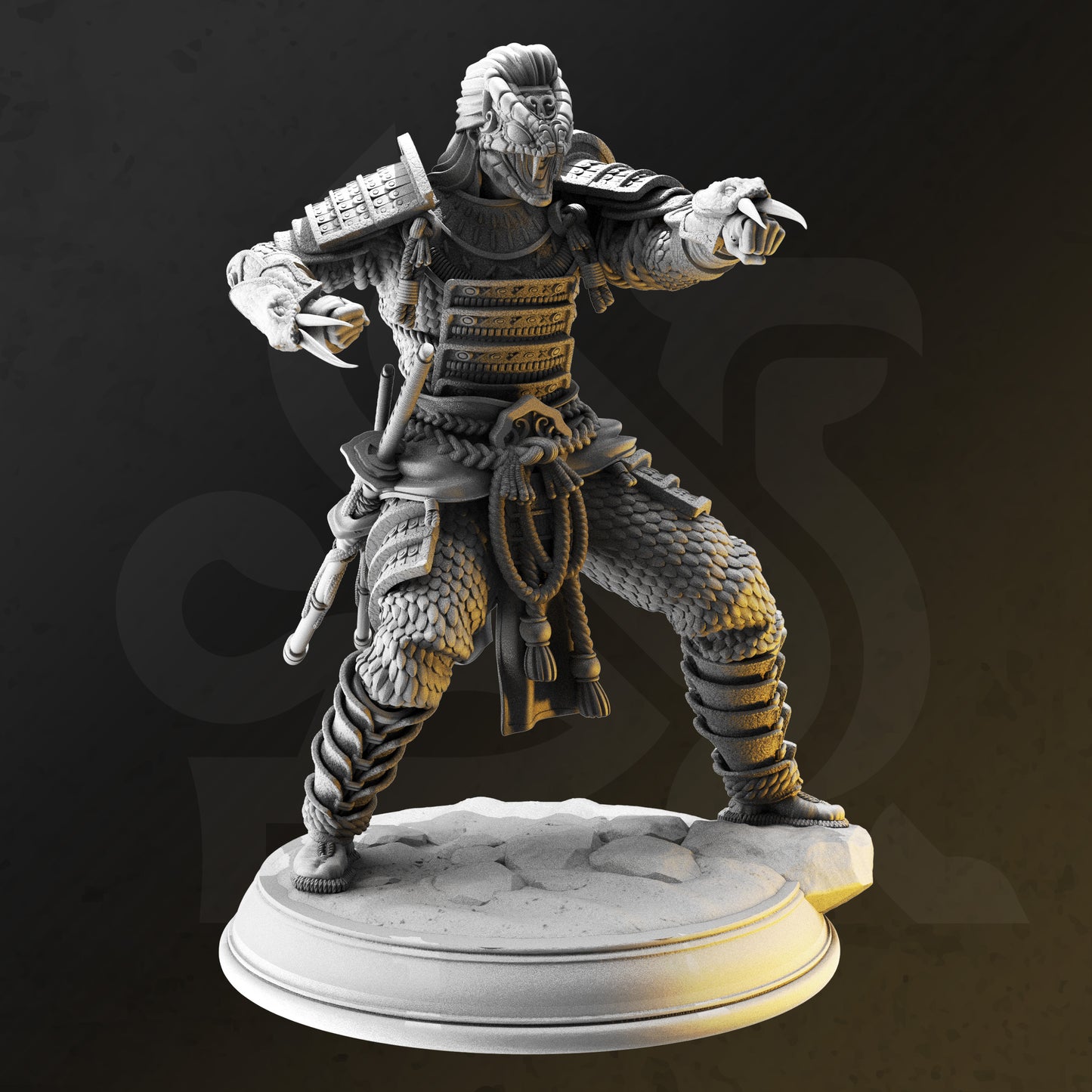 Samurai Fighter Unarmed Katana Warrior 32mm Scale - Samurai of the Serpent by DM Stash