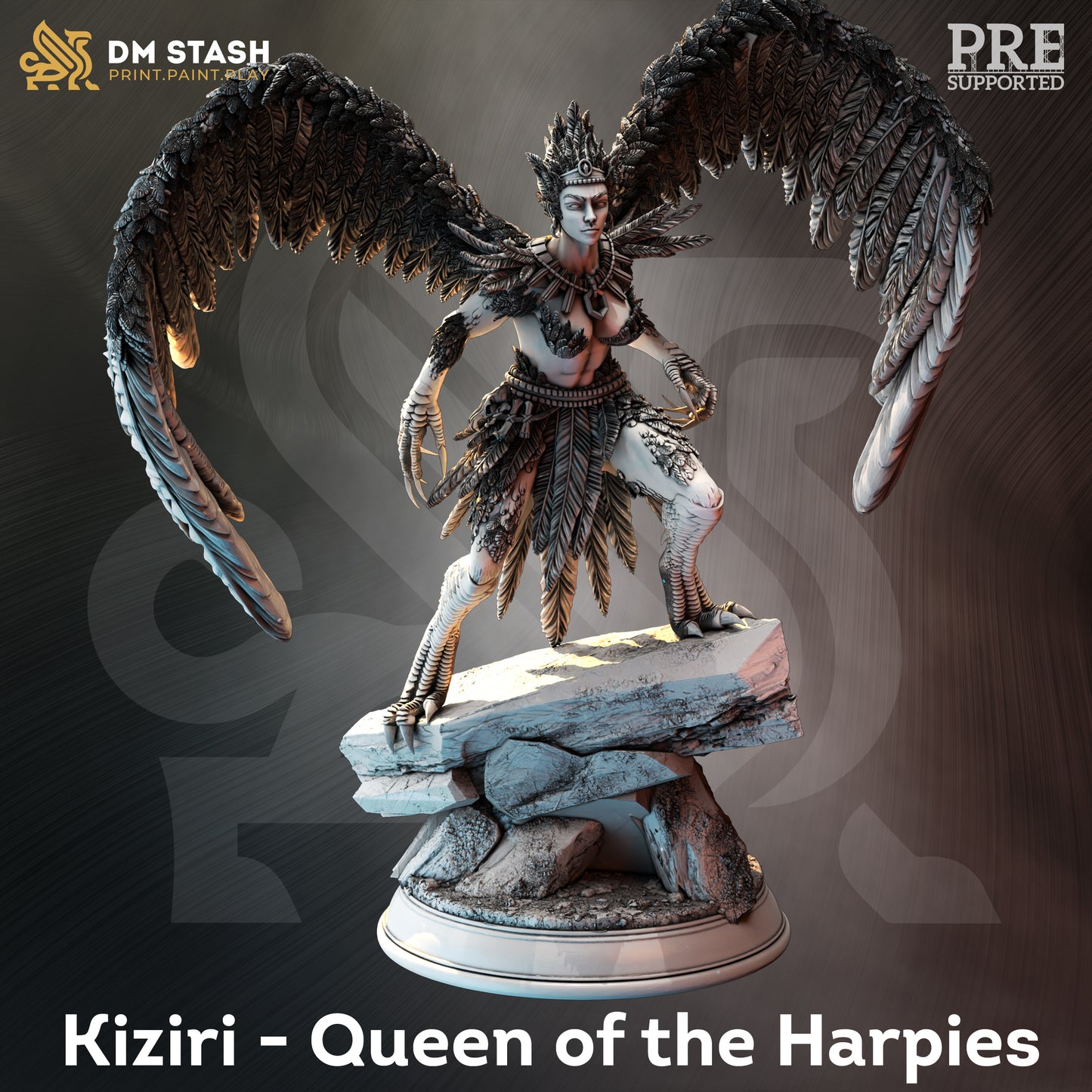 Flying Harpy Monster Enemy Miniature 32mm Scale - Harpy Queen by DM Stash