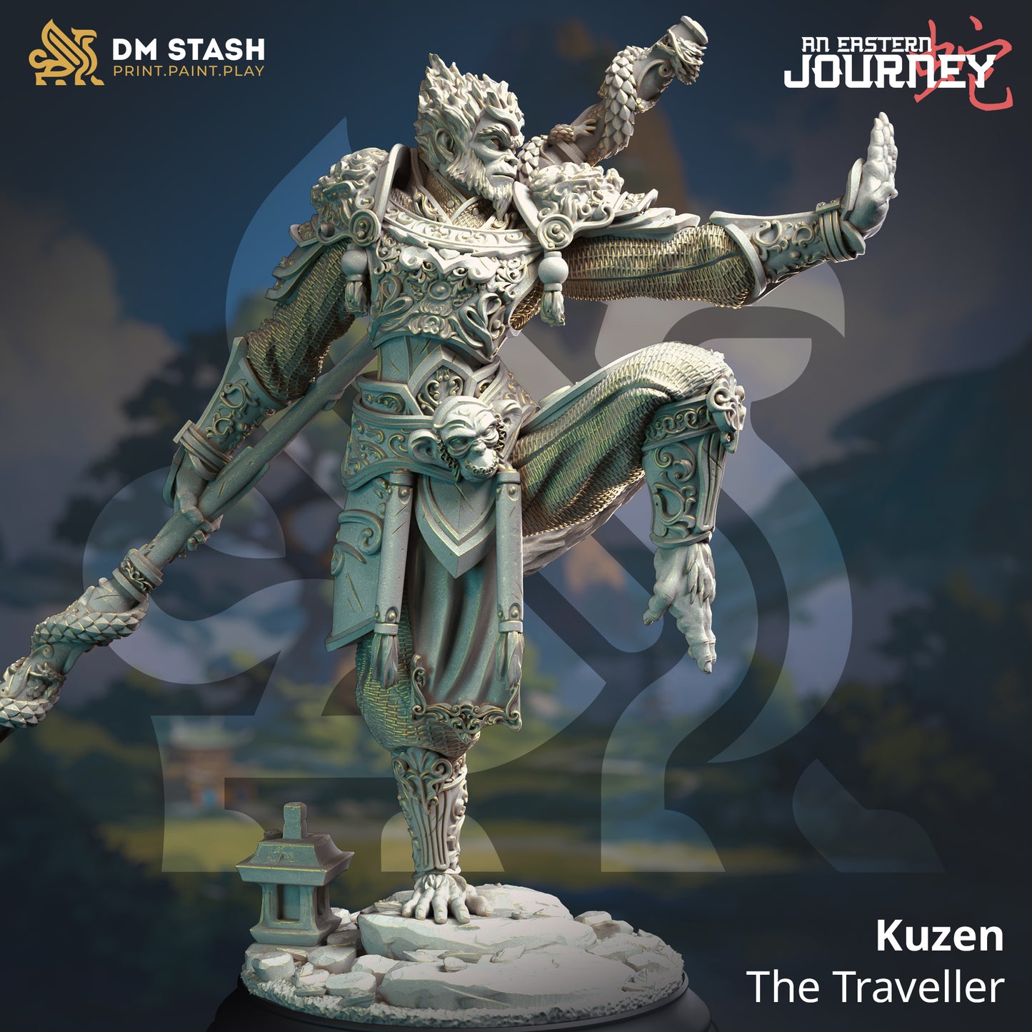 Wukong Warrior Fighter Monk Polearm 32mm Scale - Monkey King by DM Stash