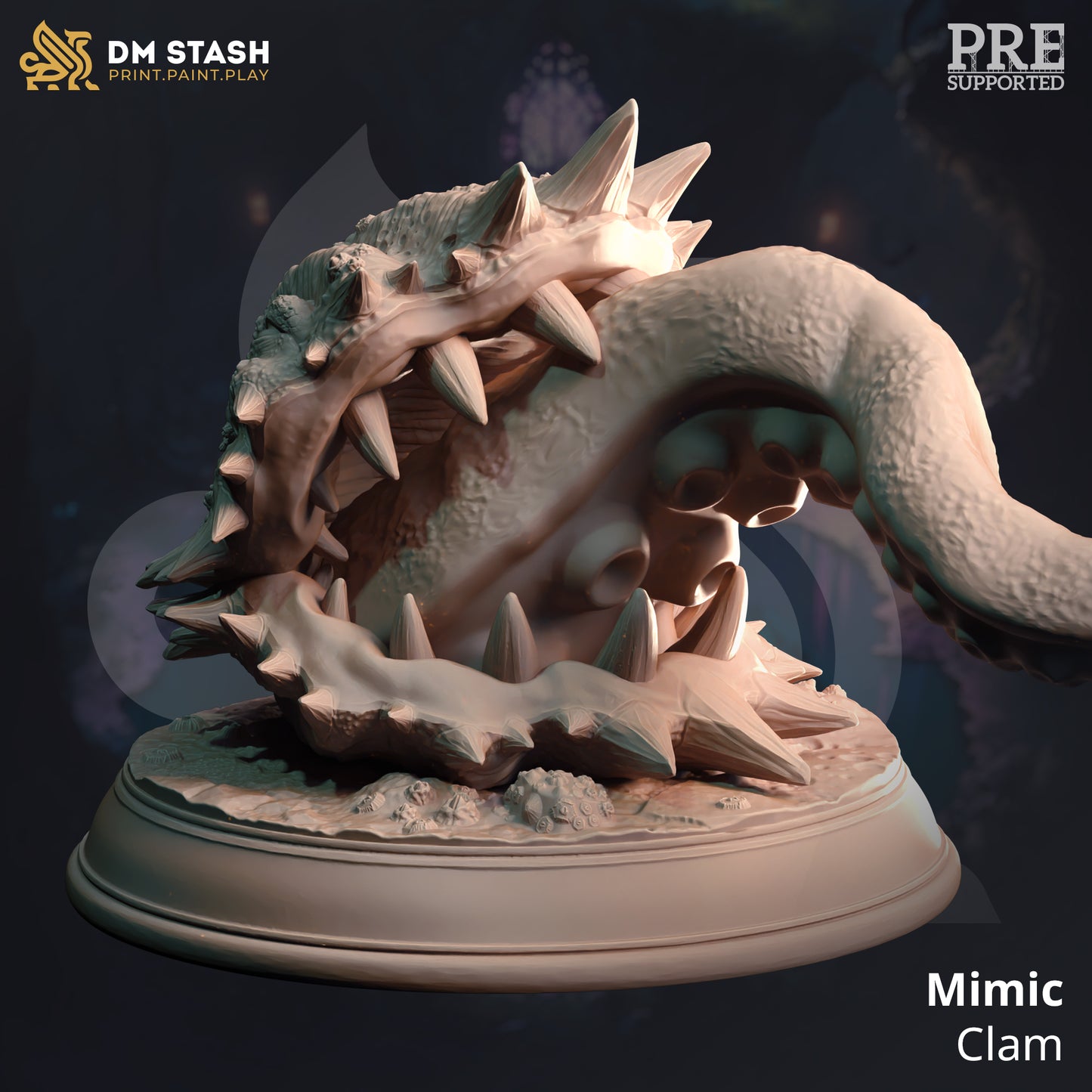 Mimic Shapeshifting Sea Monster Miniature 2 Forms 32mm Scale - Clam Mimic by DM Stash