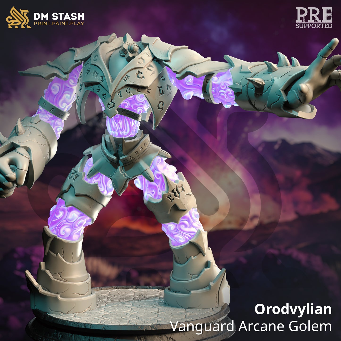 Construct Monster Elven Dwarven Machine Guardian Entity 32mm Scale - Arcane Golem by DM Stash