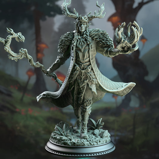 Druid King Nature Spellcaster Warlock 32mm Scale - Fey Touched Elf Lord by DM Stash