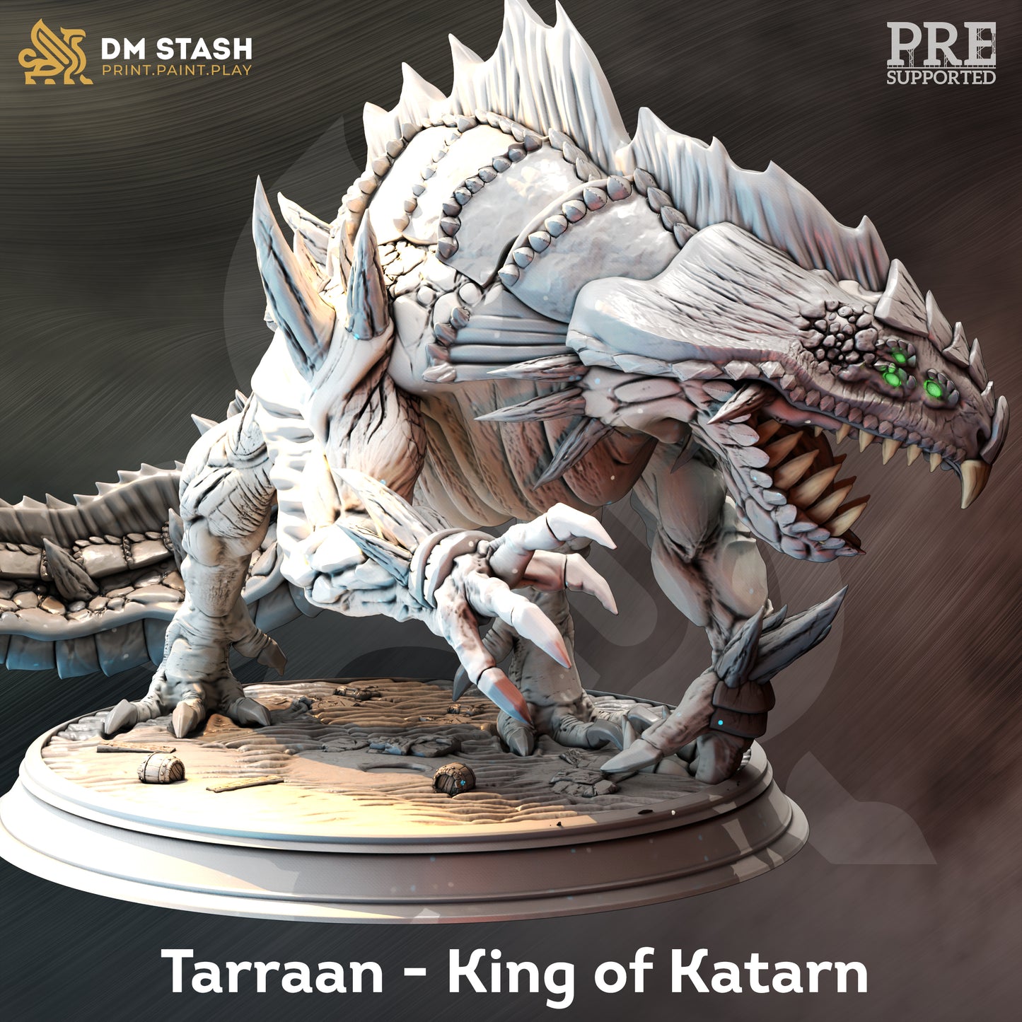 Amphibious Predator Dinosaur Monster Boss Enemy 32mm Scale - Lizard King of the Sea by DM Stash