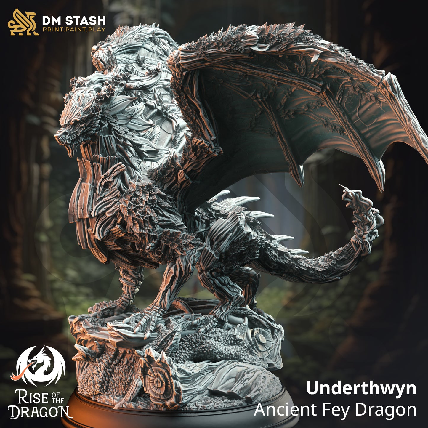 Colossal Draconic Treant Monster Mythic Entity 32mm Scale - Ancient Fey Dragon by DM Stash
