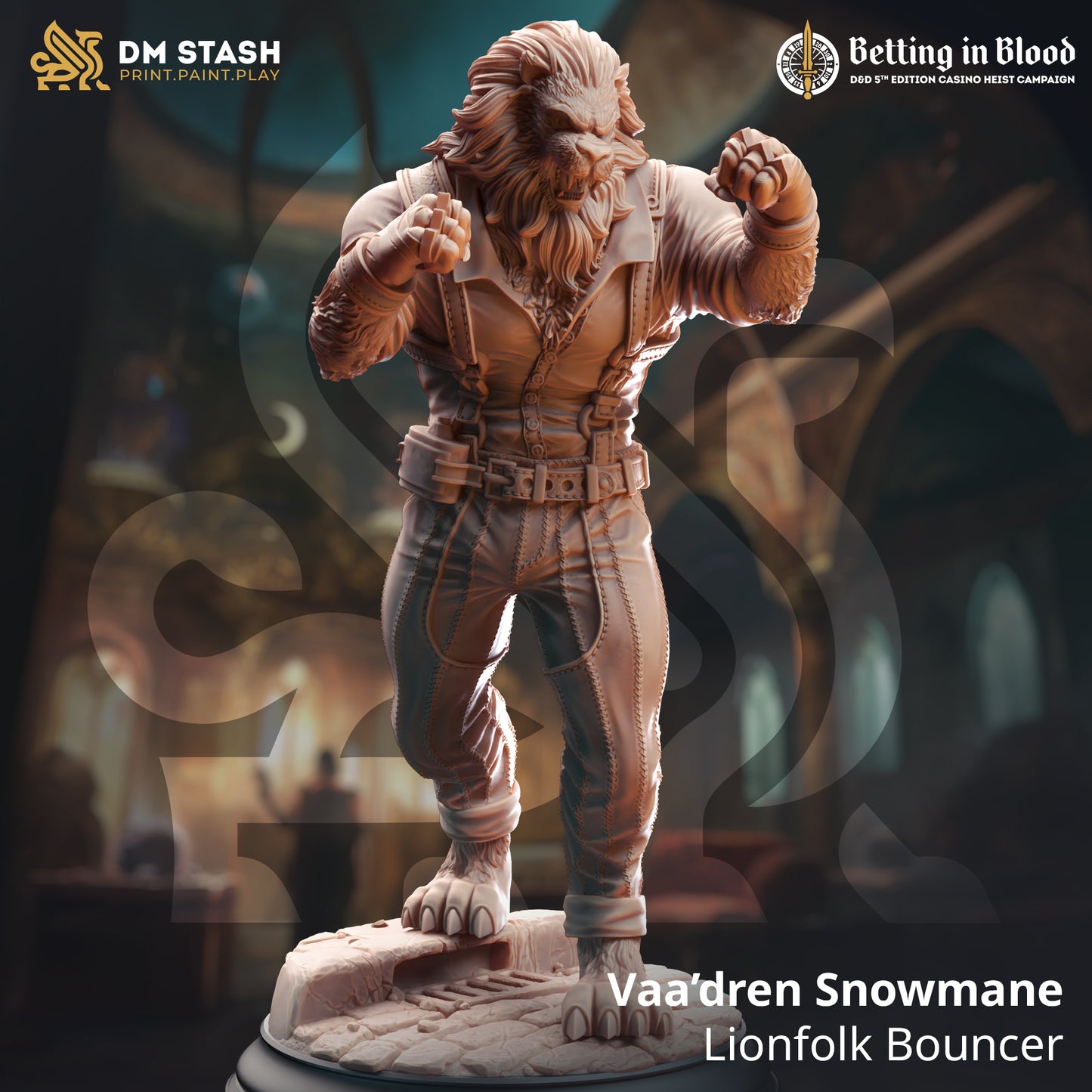 Unarmed Catfolk Knuckle Tabaxi Brawler 32mm Scale - Lionfolk Pugilist by DM Stash