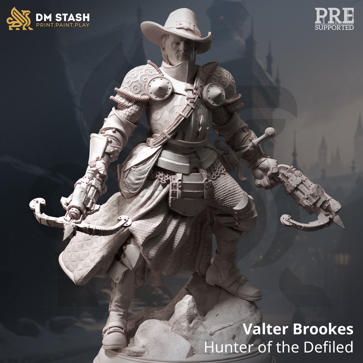 Human Monster Vampire Slayer Dual Crossbow Rogue 32mm Scale - Blood Hunter by DM Stash