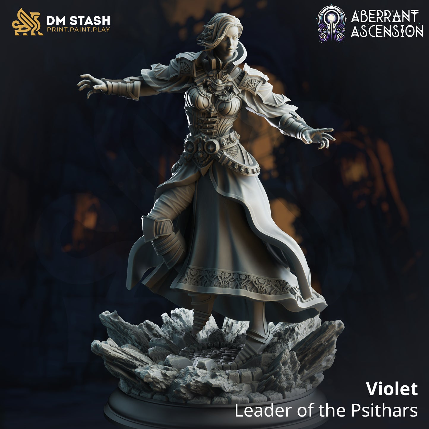 Female Vampire Lord 32mm Scale - Psionic Mindweaver Seer by DM Stash