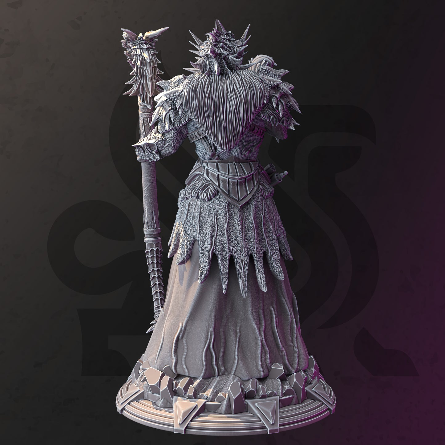 Draconic Wizard Dragon Staff Necromancer Mage 32mm Scale - Dragonborn Wild Sorcerer by DM Stash