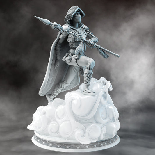 Mongolian Female Warrior Spellcaster Assassin 32mm Scale - Air Genasi Rogue Monk by DM Stash