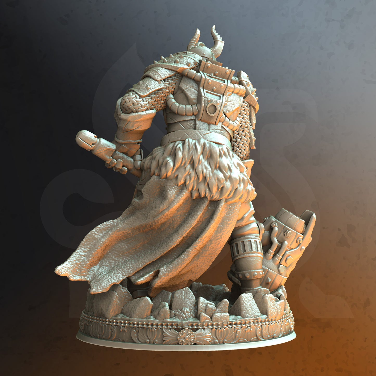 Greathammer Armored Knight Warrior Miniature 32mm Scale - Chief Hersir by DM Stash
