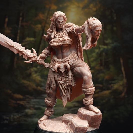 Orc Female Fighter Villain Boss Enemy 32mm Scale - Hobgoblin Barbarian Queen by DM Stash