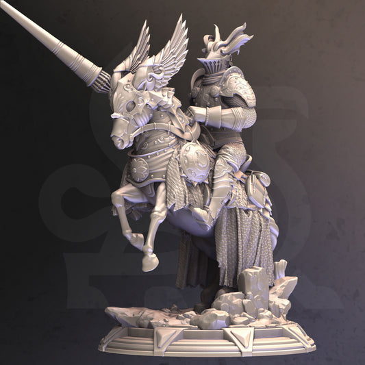 Mounted Knight Lance Cavalry Warrior Horse 32mm Scale - Gothic Knight by DM Stash
