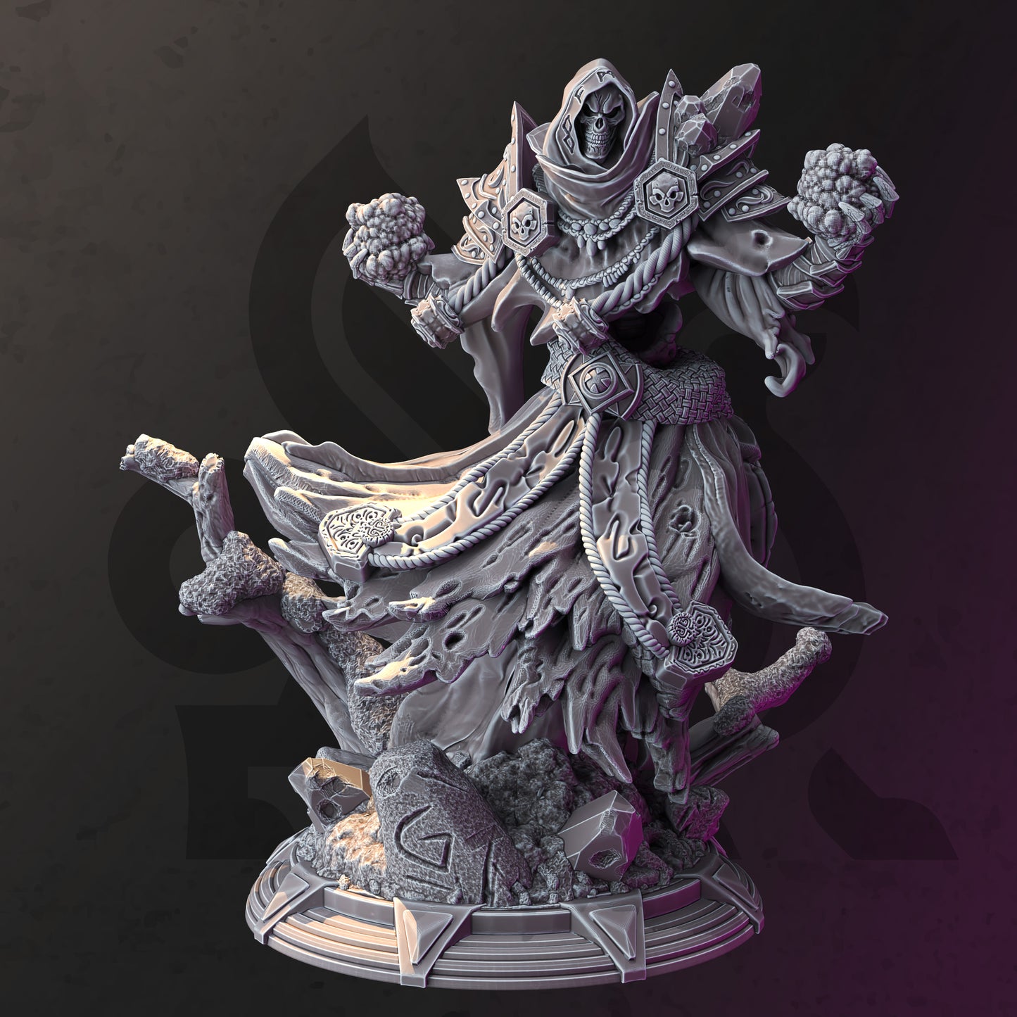 Undead Wraith Necromancer Villain 32mm Scale - Dark Wraith Lich by DM Stash