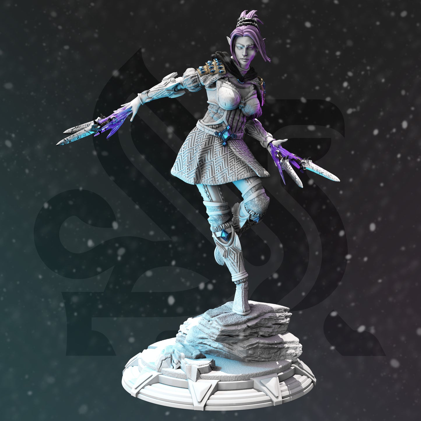 Psychic Female Elf Rogue Knive Assassin 32mm Scale - Soulknife Half-Elf Rogue by DM Stash