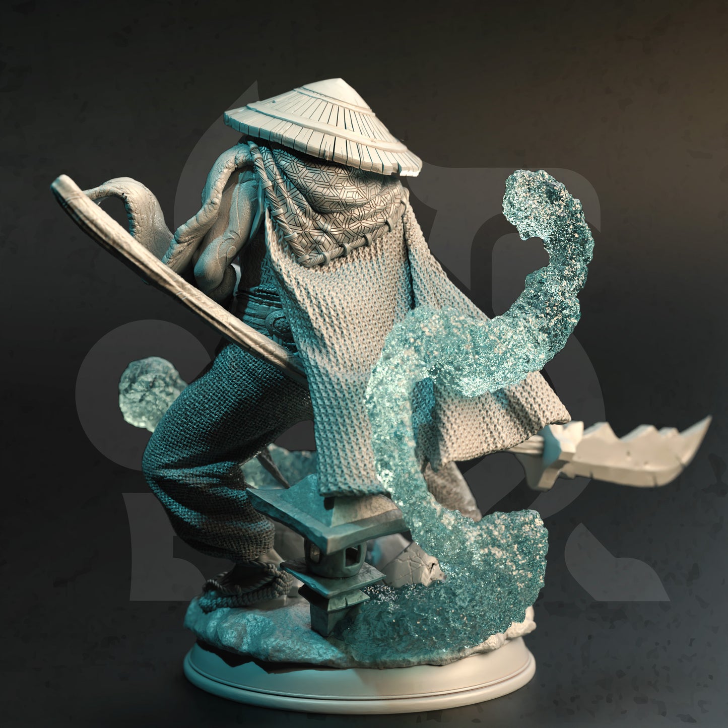 Eastern Warrior Elder Pyke Polearm Human Genasi 32mm Scale - Divine Monk by DM Stash