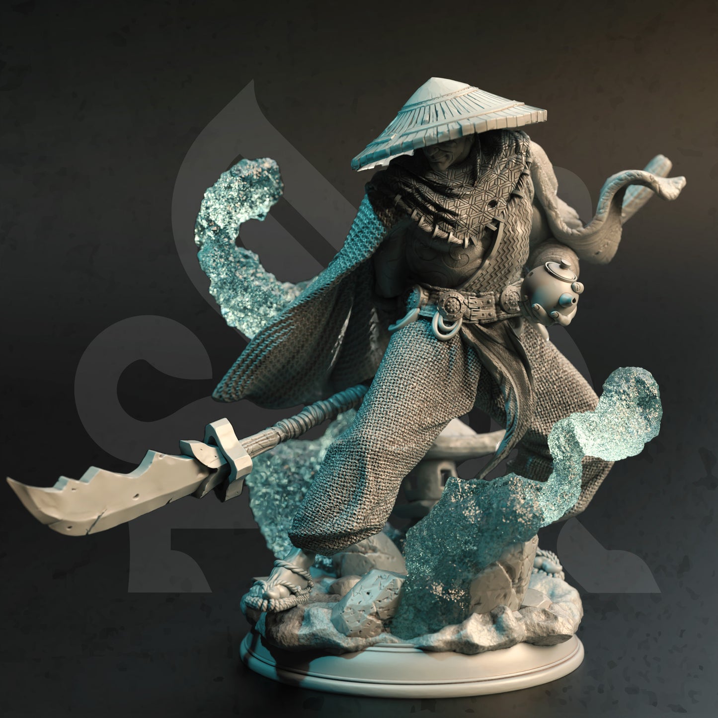 Eastern Warrior Elder Pyke Polearm Human Genasi 32mm Scale - Divine Monk by DM Stash