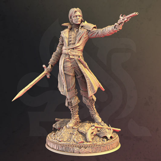 Vampire Slayer Rogue Fighter Miniature 32mm Scale - Human Gunslinger by DM Stash