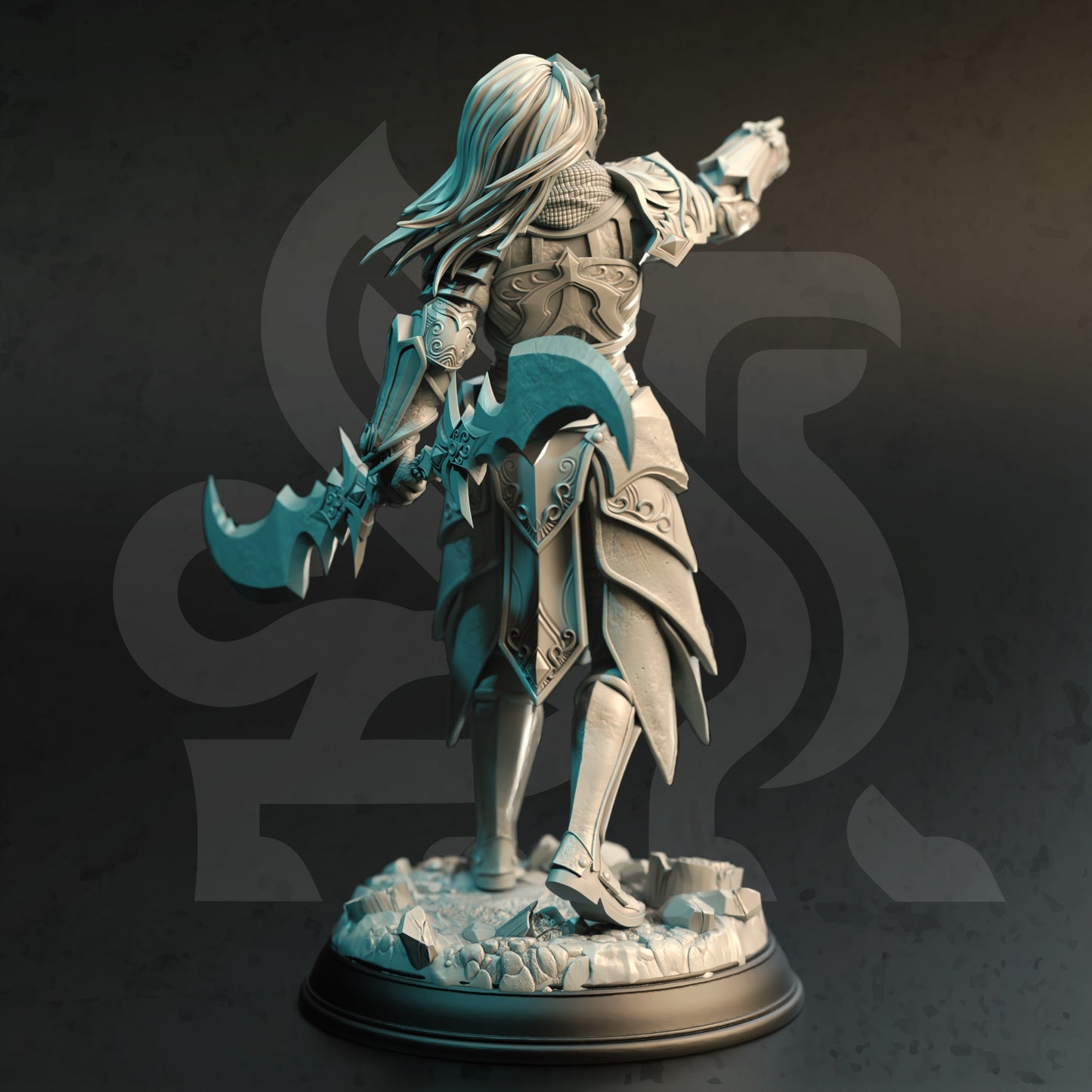 High Elf Female Warrior Swordsman Miniature 32mm Scale - Marshall Vanguard by DM Stash
