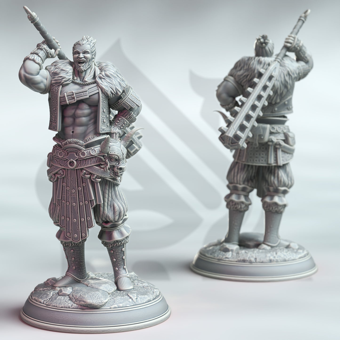 Samurai Hammer Club Warrior Miniature 32mm - Samurai of the Ox by DM Stash