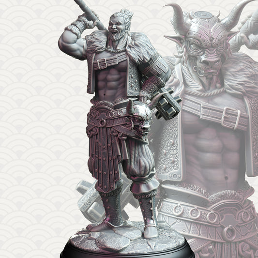 Samurai Hammer Club Warrior Miniature 32mm - Samurai of the Ox by DM Stash